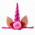 Popular Lovely kids gold unicorn headband flower headband top sale