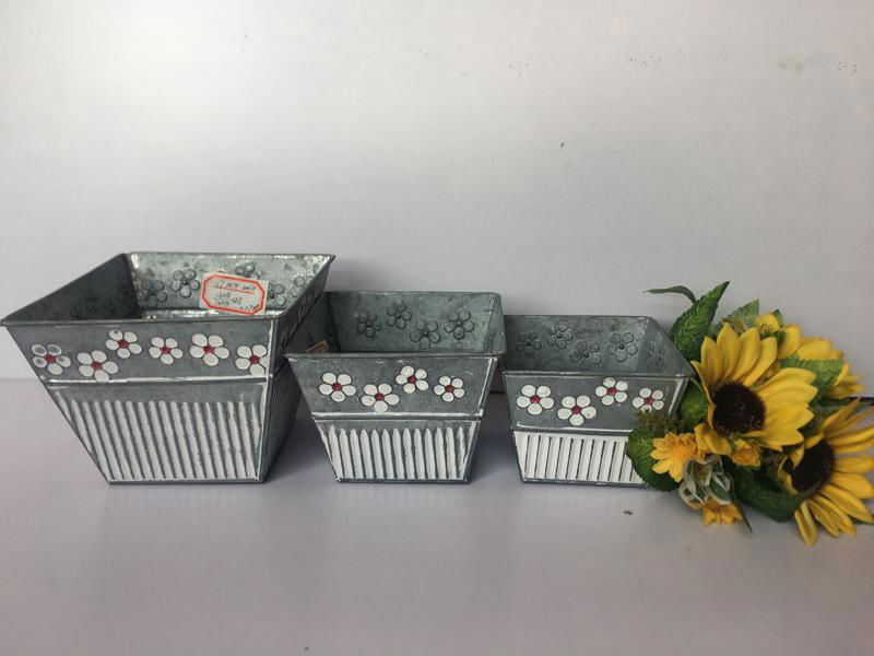 galvanized iron flower pot from china supplier