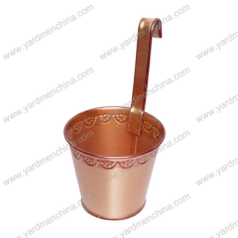 Copper patina finish metal flower pot planter 2