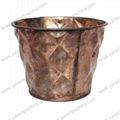 Copper patina finish metal flower pot planter 3