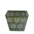 Galvanized iron flower pot for gardening