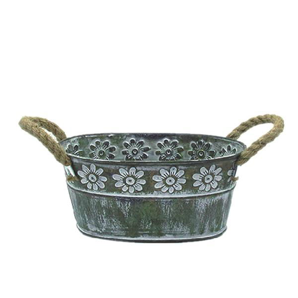 Galvanized metal flower pot planter garden pot 2