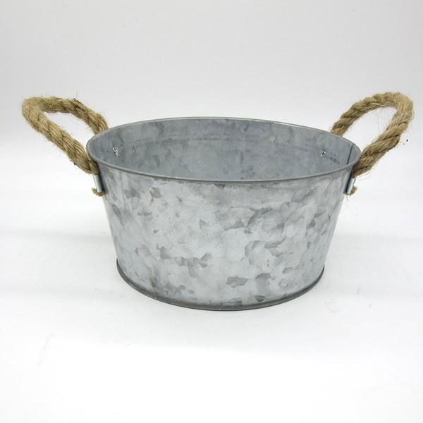 Galvanized metal flower pot planter garden pot 4