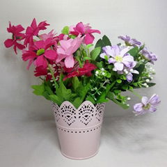 color hollow out metal flower pot