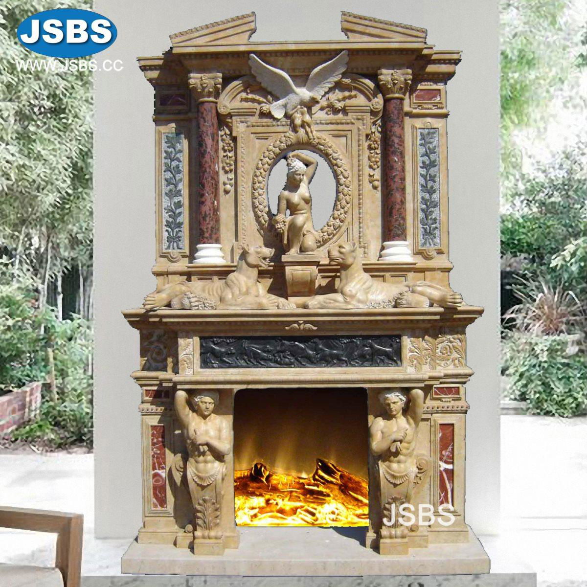 Wholesale Stone Carved Marble Decorative Fireplace Mantel Surround Frame Kamin 5