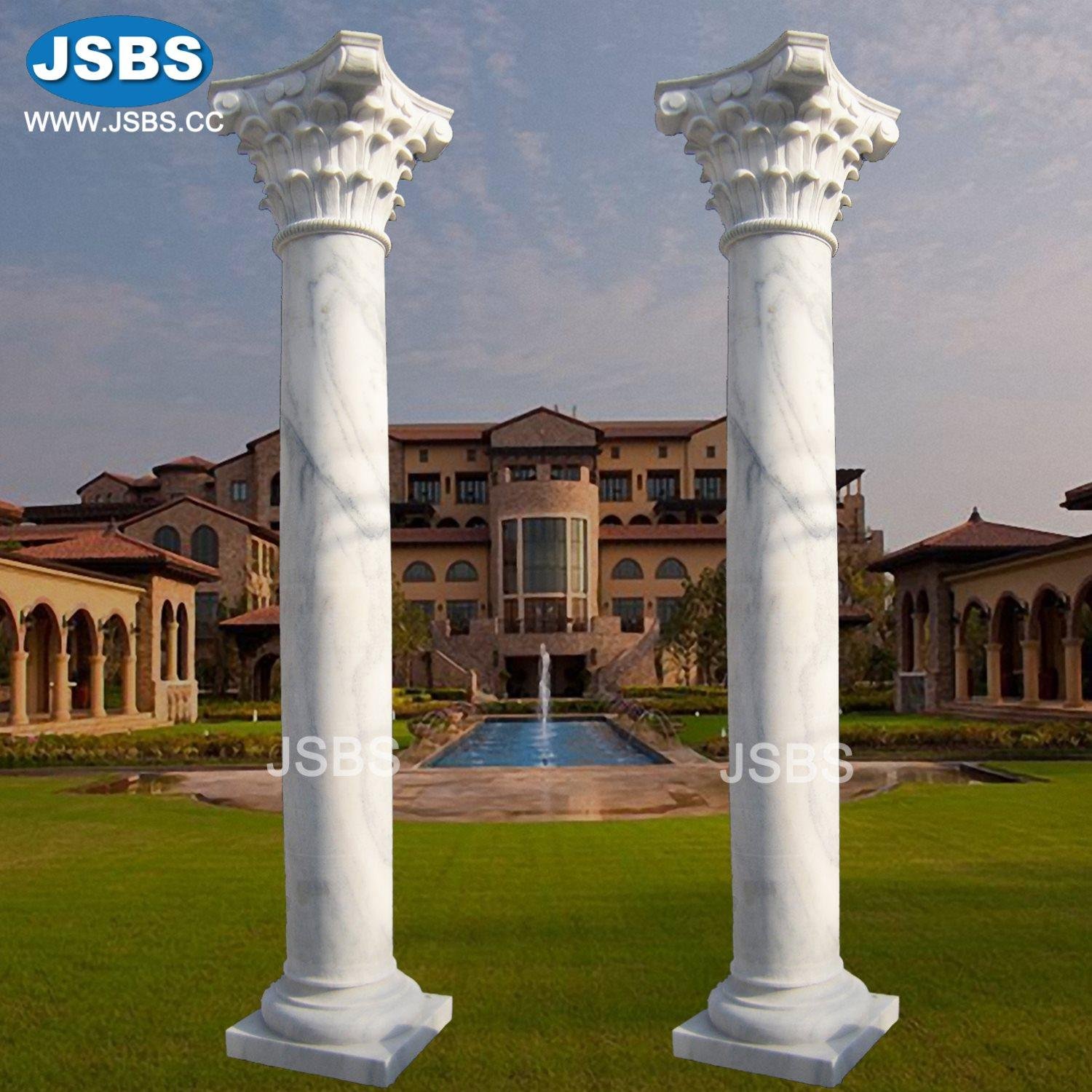 Stone Carved Luxury Outdoor or Indoor Marble Roman Column for sale