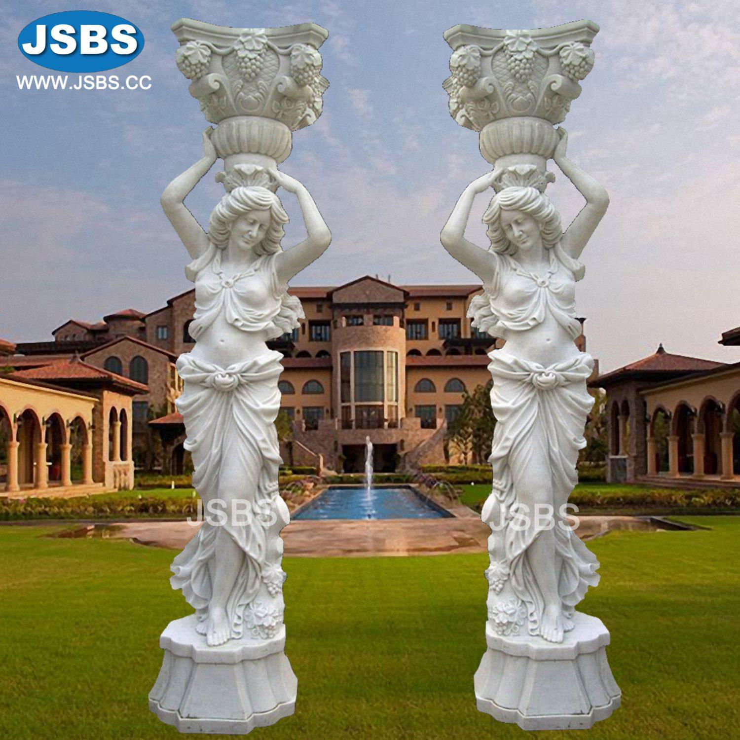 Stone Carved Luxury Outdoor or Indoor Marble Roman Column for sale 5