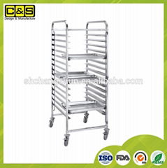 16 Sheets 600*400 Bakery Bread Cake Baking Tray Trolley Cake Carts