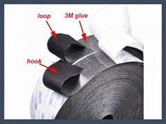 Made in china 3M adhesive hook and loop velcro,blending