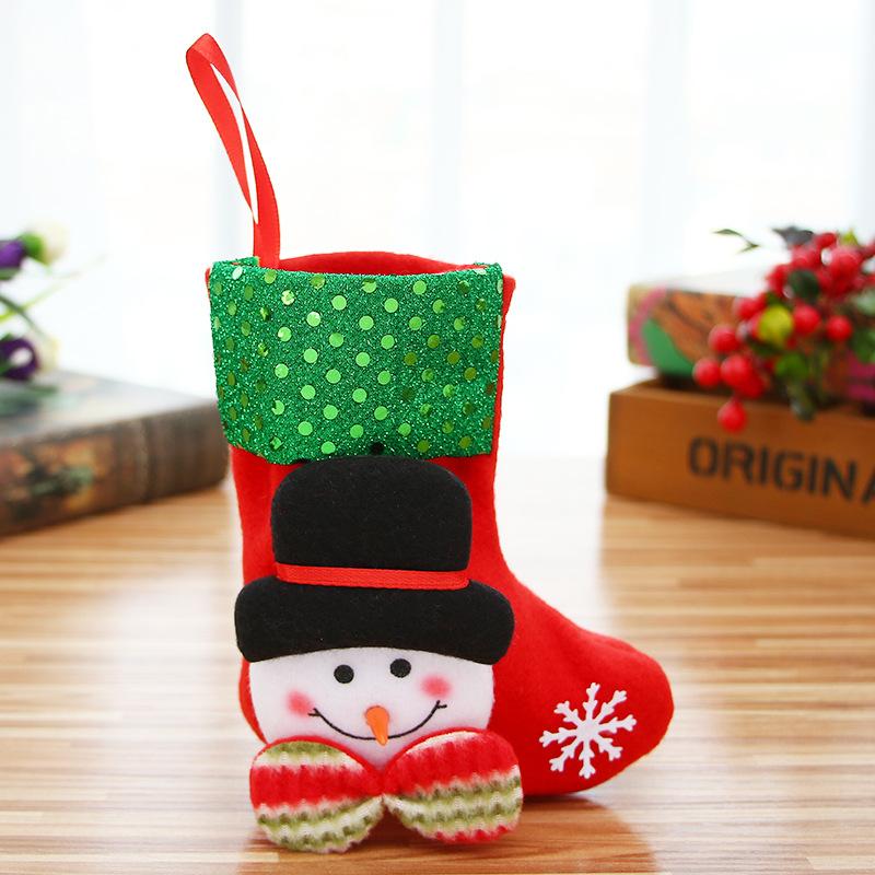 Hot Sales Indoor Decor Gift Flannel Christmas Stocking 4