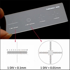 926 0.01mm Microscope Slides Reticle Calibration Slide Ruler Cross Multifunction