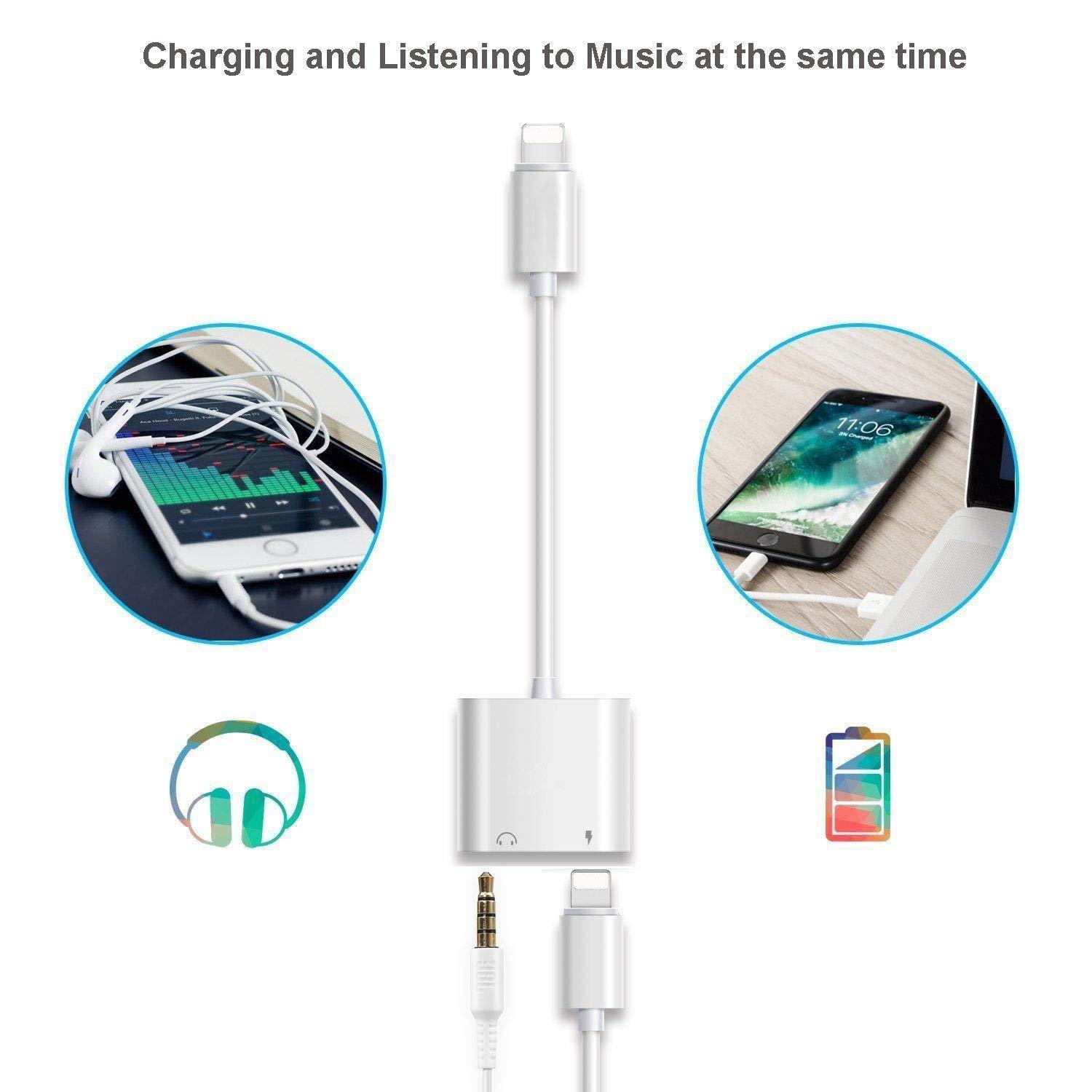 Lightning Headphone Adaptor Charger for iPhone 7 7 Plus 8 8 Plus X iPad 4