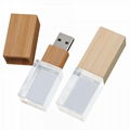 Crystal Bamboo Wooden USB Flash Drive with LED Light  3