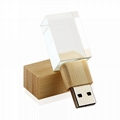 Crystal Bamboo Wooden USB Flash Drive with LED Light  1