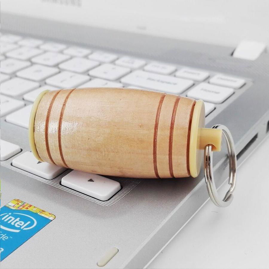 Wooden Wine Barrel Shaped Flash Drive USB 3
