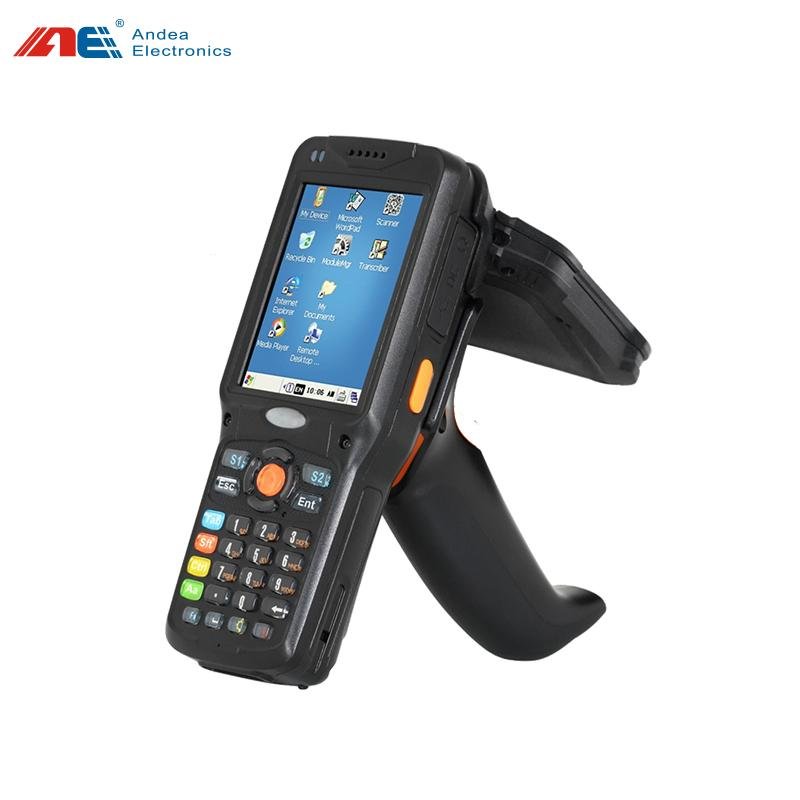 Android OS hf handheld rfid reader with barcode QR code scanner