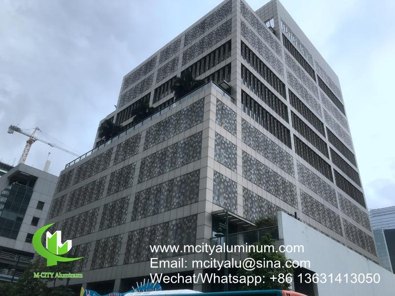 Aluminum facade with perforation pattern for buidling facade cladding 3