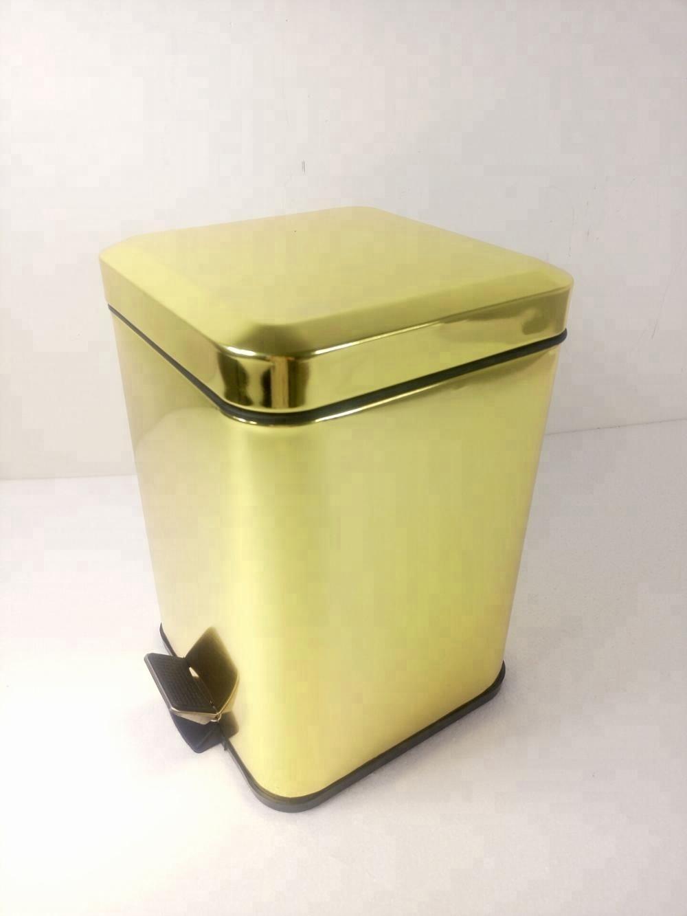 Luxurious Gold Stainless Steel Foot Pedal Dust Bin