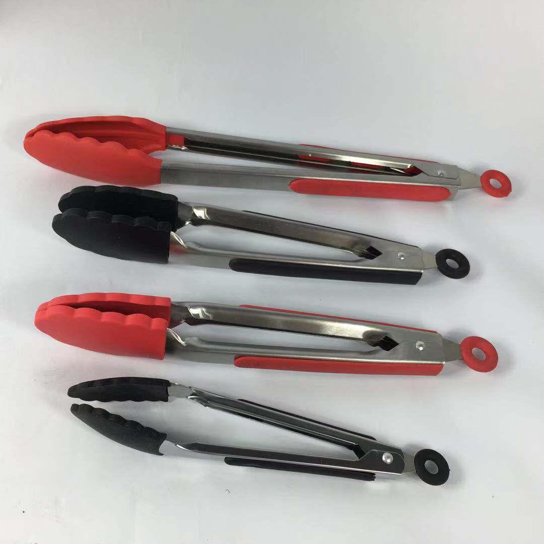 Kitchen Utensils Silicone Food Tongs Stainless Steel Tongs PIH242