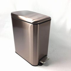 2019 household 5L  rectangle trash can rose gold pedal trash bin