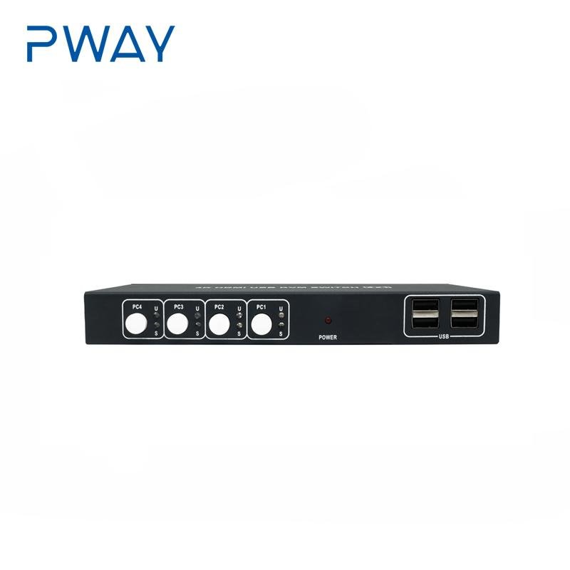 HDMI KVM Switch 4 ports HDMI USB KVM Switch support 1080P 4 input 1 output 2