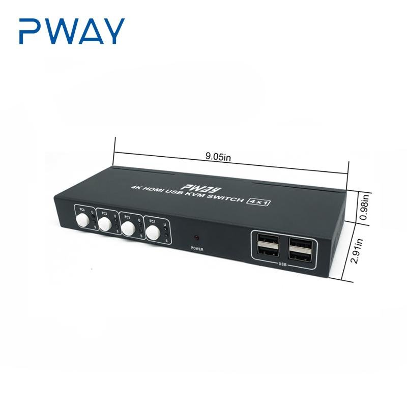 HDMI KVM Switch 4 ports HDMI USB KVM Switch support 1080P 4 input 1 output 5