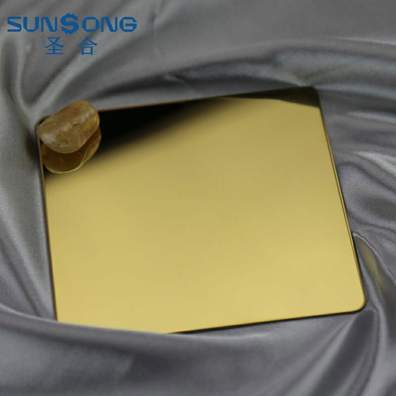PVD Gold COATED MIRROR STAINLESS STEEL SHEETS      2