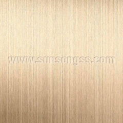 PVD brass coated Hairline stainless steel sheet       Gold Pvd Stainless Steel  