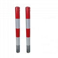 Q235 steel material 750mm white and red preburied steel warning bollard