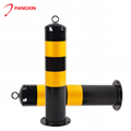 Q235 steel material 750mm white and red preburied steel warning bollard 6