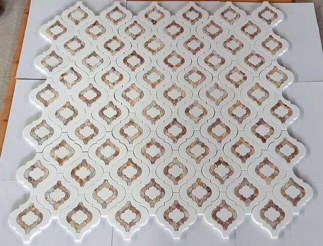 waterjet marble mosaic tiles