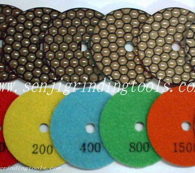 Dry diamond polishing pad for granite,marble and other stone