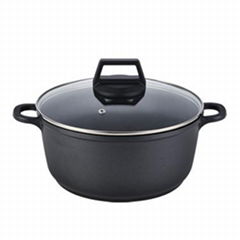 die casting aluminum nonstick classic casserole with glass lid