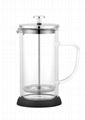 BX602 China double wall glass coffee Press . Borosolicate glass French press