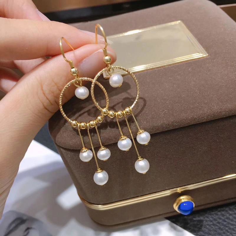 Pure handmade 14k Gold Filled freshwater pearl pendant earring S925 silver hook 2