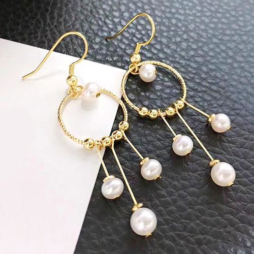 Pure handmade 14k Gold Filled freshwater pearl pendant hook earrings S925 silver 2