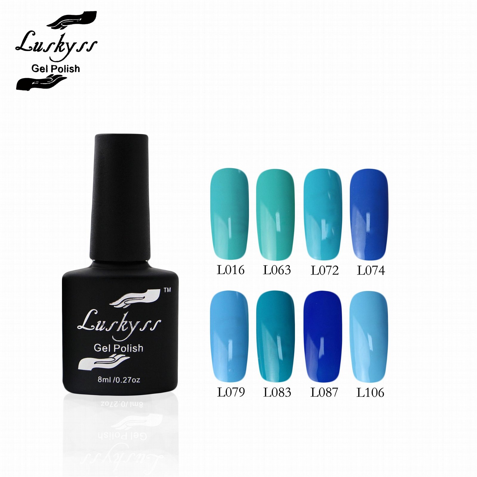 New Design product Beaming Blue Colors soak off 8ml water proof gel nail polish