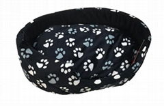 Paw printing design short plush dog beds