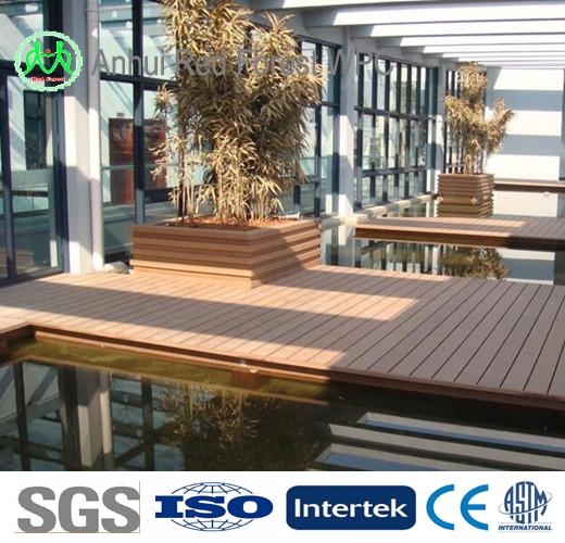 recyclable wood plastic composite flooring K251504 RED FOREST