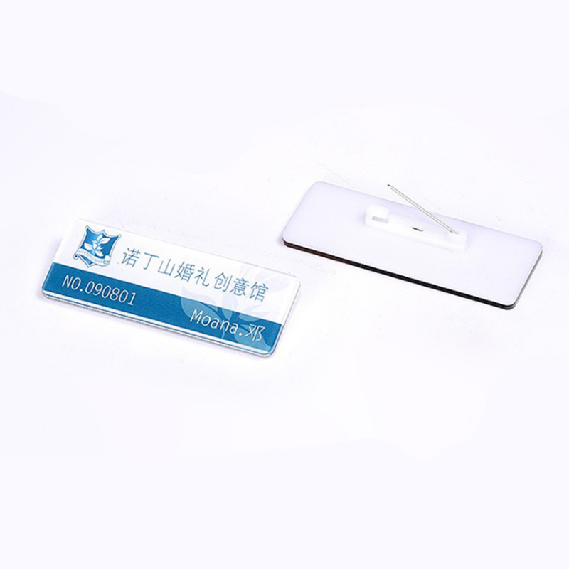Factory customized fashion design name plate clear acrylic card holder 5