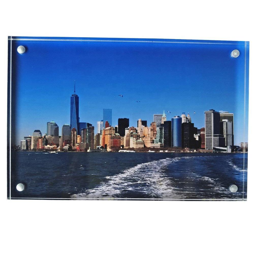 Clear Acrylic Magnetic Photo Frame Block 3x4 inches Picture Display Desktop Book 2