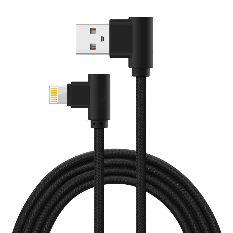 90° Angled USB A to Lightning cable,support for iphone 5
