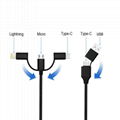 NEW 5 in 1 Nylon Braided USB cable,Charging and Data Cable 3