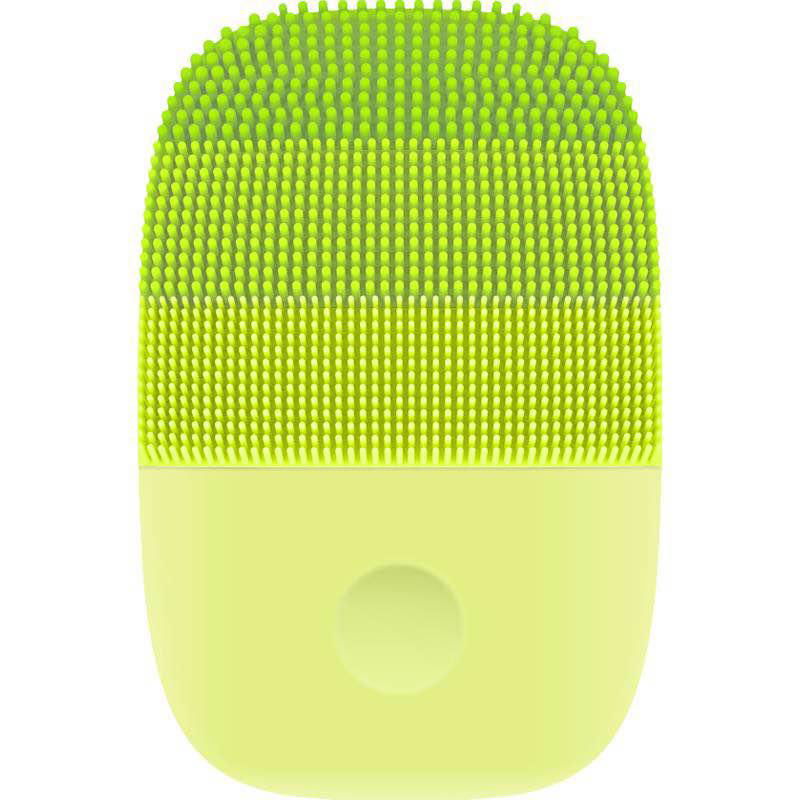 portable electric silicone massager face cleanser facial cleansing brush Green