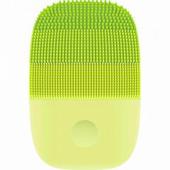 portable electric silicone massager face cleanser facial cleansing brush Green