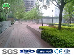 hollow green wood plastic composite floor decking