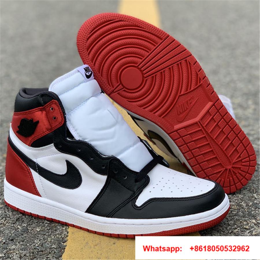 Air Jordan 1 Satin WMNS Black Toe Basketball Shoes      Sneakers 4