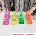 OFF-WHITE Industrial Logo Rubber Belt Green Yellow Pink Red Black OW Strap