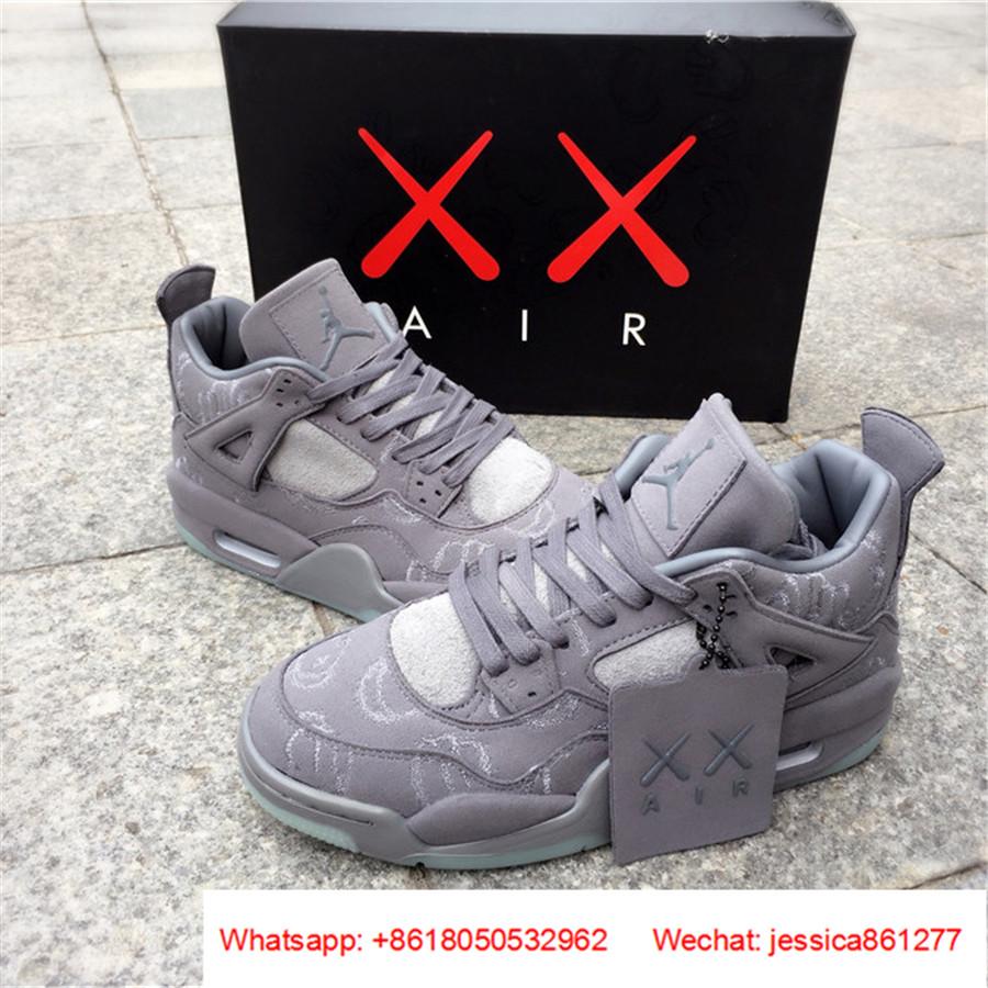 air jordan kaws 4 gray basketball shoes