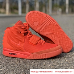 Original Quality      Air Yeezy 2 NRG Kanye Red King Sneakers Running Shoes